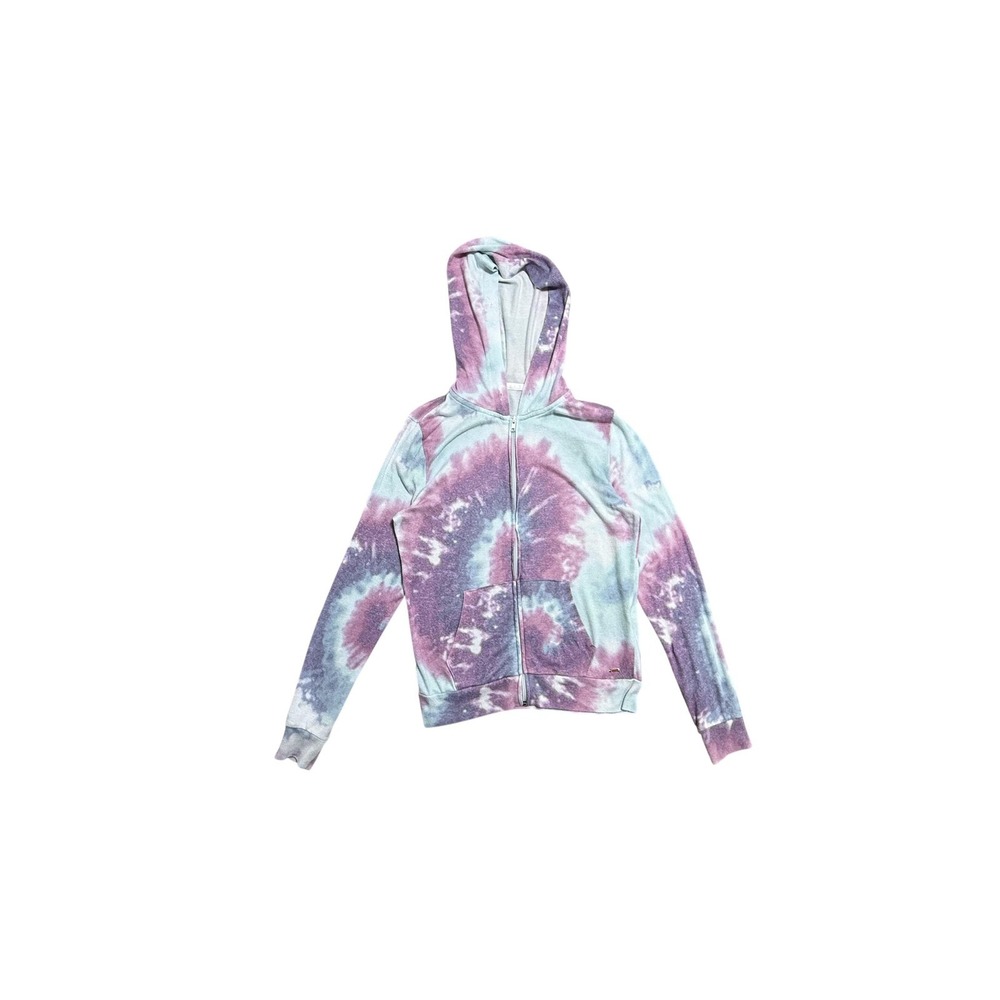 PINK Victoria's Secret Hoodie Womens XS Multicolor Tie‎ Dye Full Zip Stretch